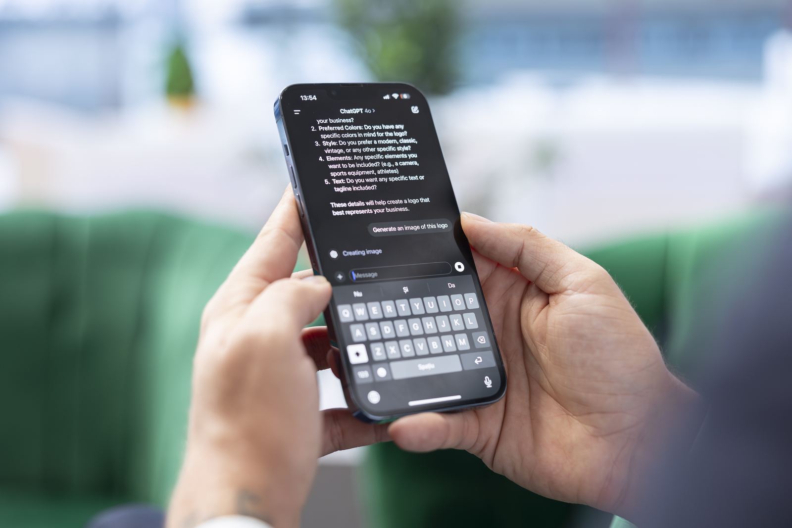 Persona respondiendo consultas por WhatsApp desde el celular
